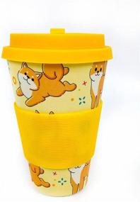 img 1 attached to 🐶 TINYMILLS Shiba Inu Cute Dog Travel Mug - Eco-Friendly Reusable Plant Fiber Travel Mug Birthday Gift for Dog Lovers