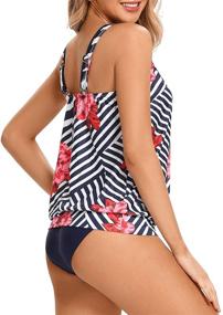 img 2 attached to BIKINX Striped Tankini Swimsuits Swimwear Women's Clothing