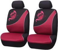 🚗 burgundy universal fit car seat covers - flying banner mesh with colorized butterfly embroidery design (2 fronts) logo