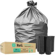 🌱 reli. ecostrong 40-45 gallon trash bags (30 qty) - eco-friendly & recyclable black garbage bags - 40-45 gal capacity - made of recycled material logo