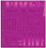 📸 mbi embossed gloss expressions live, laugh, love 200 pocket album, 4x6 purple: preserve memories stylishly! logo