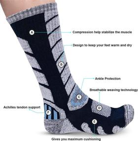 img 2 attached to 🧦 Winter Performance 2-Pack Ski Socks for Women and Men - Thermal, Cold Weather Skiing and Snowboard Socks