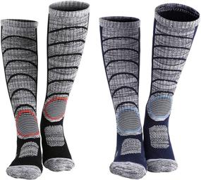 img 4 attached to 🧦 Winter Performance 2-Pack Ski Socks for Women and Men - Thermal, Cold Weather Skiing and Snowboard Socks