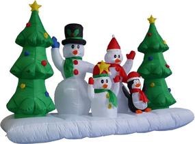 img 3 attached to 🎅 8 Foot Wide Inflatable Snowmen Family with Penguin and Christmas Trees: Ultimate Outdoor/Indoor Holiday Decorations & Lighted Yard Decor from Home Family