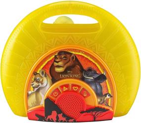 img 4 attached to 🦁 Lion King Sing Along Boombox with Microphone, Music Flashing Lights, Real Working Mic, Connects to MP3 Player, Storage Compartment for Audio Device