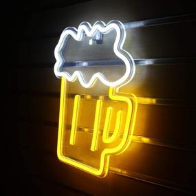 img 3 attached to 🍻 Neon Beer Sign: Vibrant LED Wall Decor for Bars, Restaurants, and Nightclubs - USB Operated (14.2”x12.2”)