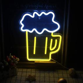 img 1 attached to 🍻 Neon Beer Sign: Vibrant LED Wall Decor for Bars, Restaurants, and Nightclubs - USB Operated (14.2”x12.2”)