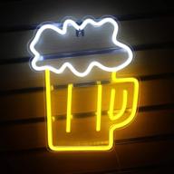 🍻 neon beer sign: vibrant led wall decor for bars, restaurants, and nightclubs - usb operated (14.2”x12.2”) logo