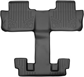 img 4 attached to MAXLINER All Weather Custom Fit 2nd &amp; 3rd Row Black Floor Mat 🚗 Liner Set Compatible With 2017-2021 GMC Acadia (Suitable for Models with 2nd Row Bucket Seats)