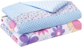 img 1 attached to 🌼 Comfort Spaces Happy Daisy Comforter Set for Girls - Vibrant Color, Butterfly and Floral Adorable Print, Cozy Bedding with Matching Shams, Decorative Pillow, Pink/Blue Twin/Twin XL(66"x90") 3 Piece Bedding Set