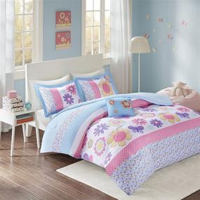 img 3 attached to 🌼 Comfort Spaces Happy Daisy Comforter Set for Girls - Vibrant Color, Butterfly and Floral Adorable Print, Cozy Bedding with Matching Shams, Decorative Pillow, Pink/Blue Twin/Twin XL(66"x90") 3 Piece Bedding Set