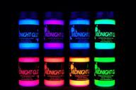 🎨 яркие неоновые цвета: набор красок midnight glo uv paint acrylic black light reactive - идеально подходит для ремесел, искусства и diy-проектов, а также вечеринок под черным светом (8 бутылок, 0,75 унции) логотип