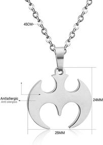 img 3 attached to 🦇 18-inch Silver Necklace: Fashionable Batman Animal Jewelry with Superhero Symbol