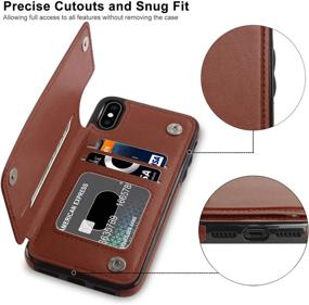 img 2 attached to 👜 Stylish LETO iPhone Xs Max Leather Wallet Case with Kickstand & Card Slots - for Girls/Women, Brown