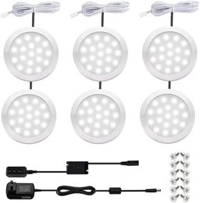 img 4 attached to 🔆 Dimmable LED Cabinet Puck Lights - Moobibear 2W 1200lm Hand Wave Activated Under Cabinet Lighting Kit, 5000K Daylight White Closet Light, Pack of 6 Under Counter Lights for Kitchen