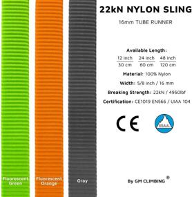 img 3 attached to 🧗 GM CLIMBING 16mm Nylon Sling Runner 22kN/4840lb | CE/UIAA Certified - Optimal for SEO