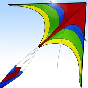 img 4 attached to Easy-to-fly Large Nylon Eagle Kite for Kids and Adults | Ideal for Beach Trips and Outdoor Activities | Perfect for Beginners | Soars High in Gentle Breezes | Includes Flying String Line | Big Flyer Children's Toys