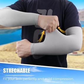 img 2 attached to 🌞 Ultimate UPF50+ Sun UV Protection Cooling Arm Sleeves - 5 Pairs for Tattoo Cover & Compression