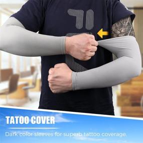 img 1 attached to 🌞 Ultimate UPF50+ Sun UV Protection Cooling Arm Sleeves - 5 Pairs for Tattoo Cover & Compression