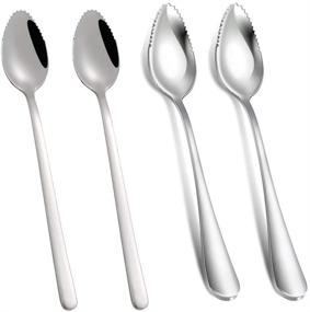 img 4 attached to Ложки для грейпфрута, 4 шт., Sporks из нержавеющей стали