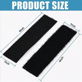 img 1 attached to 🔒 Premium 16 Sets Heavy Duty Hook Loop Strips with Adhesive Square Tape - Black, 1x4 inch