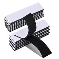 🔒 premium 16 sets heavy duty hook loop strips with adhesive square tape - black, 1x4 inch logo