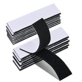 img 4 attached to 🔒 Premium 16 Sets Heavy Duty Hook Loop Strips with Adhesive Square Tape - Black, 1x4 inch