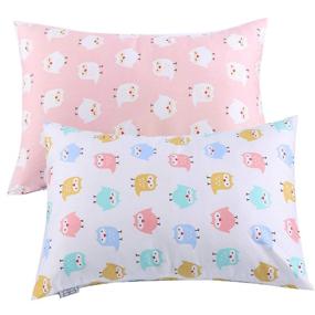 img 4 attached to 🦉 UOMNY Kids Toddler Pillowcases - 2 Pack 100% Cotton Pillowslip Case - Fits Pillows 13 x 18 or 12 x 16 - Kids Bedding Pillow Cover in Pink/White - Owl Baby Pillow Cases