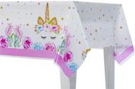 premium 4 pack unicorn tablecloth set - 54 x 108 inches - ideal for birthday party decorations and large gatherings logo