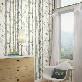 img 3 attached to 🌳 White Birch Trees Peel and Stick Wallpaper by RoomMates RMK9047WP