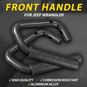 img 1 attached to 💪 KaTur Front Grab Handle Grab Bar for Jeep Wrangler JK Rubicon Sahara Sport 2007-2017 2/4 Door Solid Steel Black - 2 Pieces: Reliable Add-On for Enhanced Jeep Wrangler Comfort and Safety