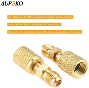 img 3 attached to Aupoko R410A Straight Swivel Adapter, R410A Mini Split Adapter with 5/16’’ SAE Female x 1/4’’ SAE Male Quick Couplers Threads, Ideal for HVAC Air Conditioner Mini Split Systems - 2 PC