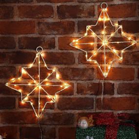 img 4 attached to 🌟 Enhance Your Christmas Decor with 3 Pieces Battery Operated Xmas Window Star Lights – Ideal for Holiday Parties, Weddings & Outdoor Decor!