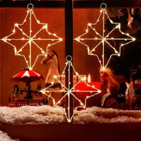 img 3 attached to 🌟 Enhance Your Christmas Decor with 3 Pieces Battery Operated Xmas Window Star Lights – Ideal for Holiday Parties, Weddings & Outdoor Decor!