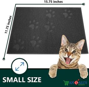 img 2 attached to 🐾 Andalus Cat Litter Mat - Trap Mess with Kitty Litter Trapping Mat for Litter Boxes - Scatter Control - Washable Indoor Pet Rug and Carpet - Grey, Small Size (15.75" x 11.75")