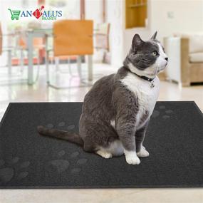 img 3 attached to 🐾 Andalus Cat Litter Mat - Trap Mess with Kitty Litter Trapping Mat for Litter Boxes - Scatter Control - Washable Indoor Pet Rug and Carpet - Grey, Small Size (15.75" x 11.75")