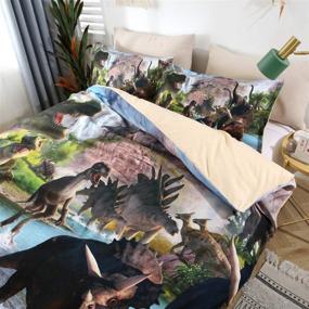 img 4 attached to 🦖 YOMIMAX Dinosaur Bedding Set: Twin Size Microfiber Duvet Cover for Boys - Includes 1 Duvet Cover & 1 Pillowcase