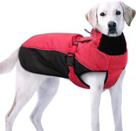 🐶 beirui warm fleece padded large dog coat clothes with fur collar - waterproof & windproof winter vest jacket: reflective, leash hole - outdoor sport apparel логотип