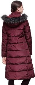 img 3 attached to Orolay Women's Winter Quilted Down Jacket - 🧥 Long Coat with Hood, Stand Collar & Parka Style