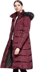 img 2 attached to Orolay Women's Winter Quilted Down Jacket - 🧥 Long Coat with Hood, Stand Collar & Parka Style