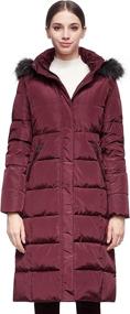 img 4 attached to Orolay Women's Winter Quilted Down Jacket - 🧥 Long Coat with Hood, Stand Collar & Parka Style