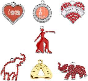 img 4 attached to SEIRAA 7PCS Delta Sorority Jewelry DST 🔺 Charm Pendant for DIY Crafts and Jewelry Making