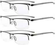 👓 eyekepper half-rim reading glasses: unique frame design for men and women +0.75 - 3 pairs bundle logo