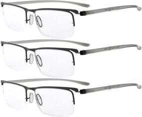 img 4 attached to 👓 Eyekepper Half-Rim Reading Glasses: Unique Frame Design for Men and Women +0.75 - 3 Pairs Bundle