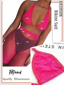 img 2 attached to 👙 Shimmering Sequins Bikini Sets: Rhinestone Crystal Swimwear for Beach, Party & Festivals