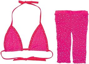 img 3 attached to 👙 Shimmering Sequins Bikini Sets: Rhinestone Crystal Swimwear for Beach, Party & Festivals