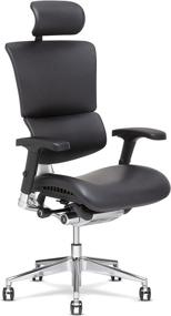 img 4 attached to X-Chair X4: Premium Black Leather Executive Chair with Headrest - Ergonomic Office Seat with Incredible Lower Back Support, Floating Recline & Stunning Aesthetic - Adjustable and Perfect for Office or Boardroom