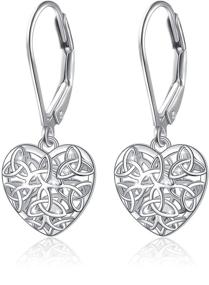 img 4 attached to 💎 S925 Sterling Silver Heart Dangle Drop Stud Earrings for Women and Girls: Enhancing Your Style