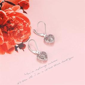 img 2 attached to 💎 S925 Sterling Silver Heart Dangle Drop Stud Earrings for Women and Girls: Enhancing Your Style