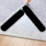 🔸 16 pcs double sided non slip rug stopper - reusable, washable rug tape for hardwood floors, tile floors, carpets, floor mats, wall (black) logo